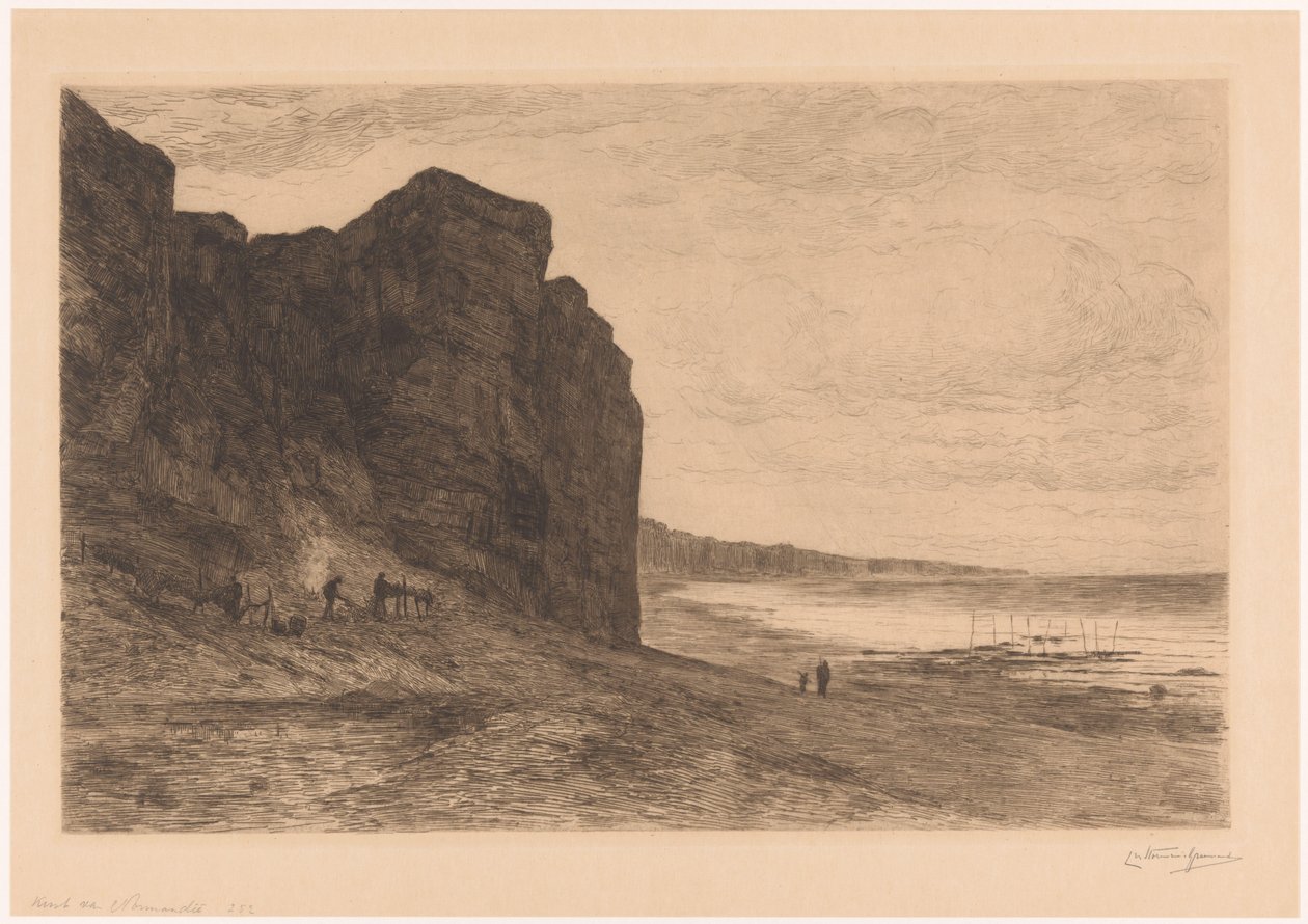 Rotskust bij Veules Veules yakınlarındaki uçurumlar, Normandiya kıyısı (orijinal başlık) by Carel Nicolaas Storm van 