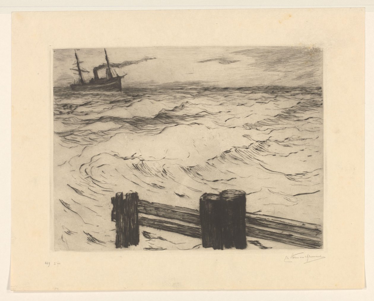 denizde vapur by Carel Nicolaas Storm van 