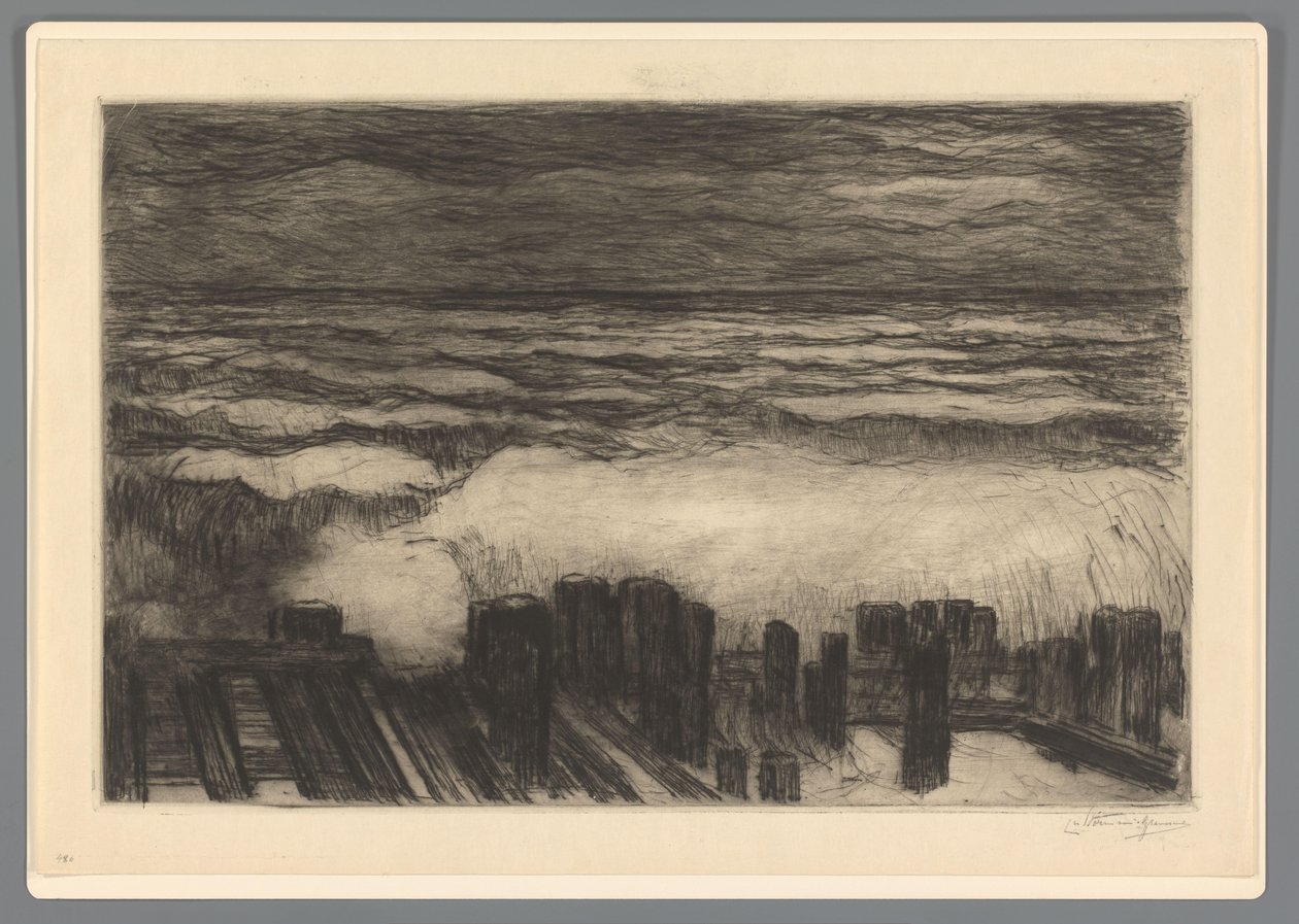 Yüksek dalgalı deniz by Carel Nicolaas Storm van 