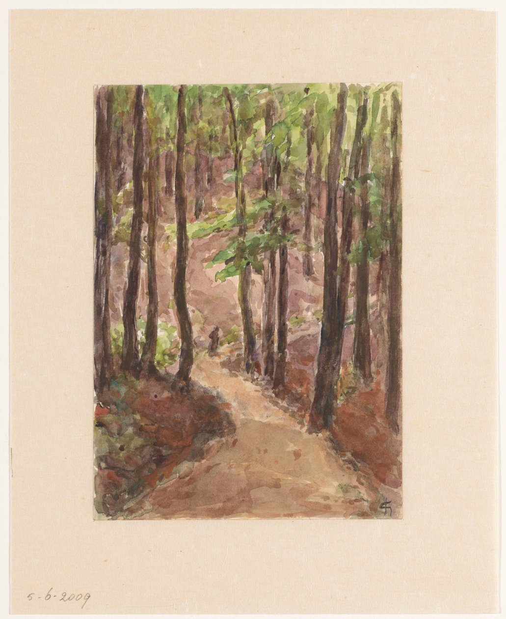 Baden-Baden'deki tepelerden geçen orman yolu by Carel Nicolaas Storm van 