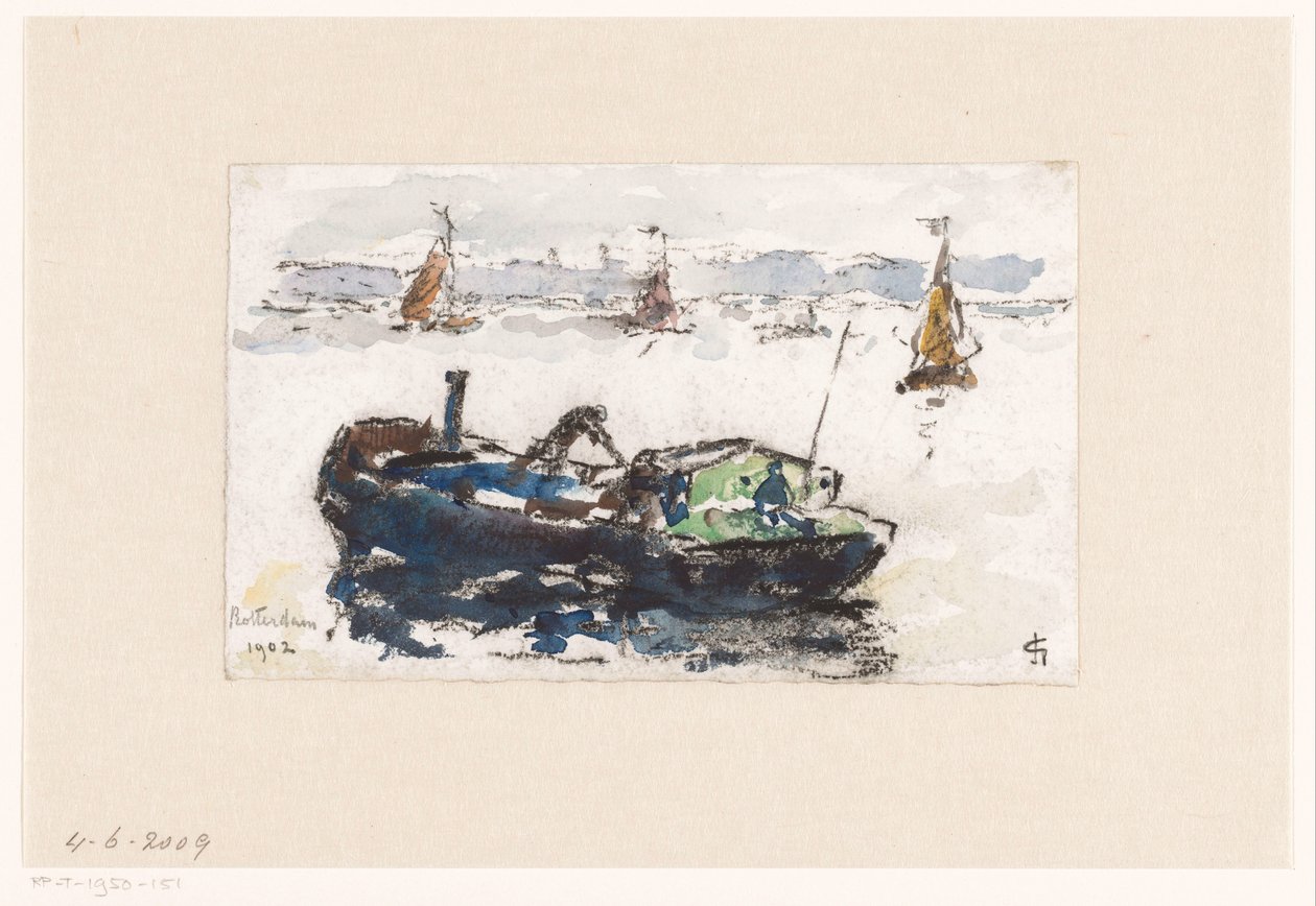 Rotterdam yakınlarındaki Maas'ın görünümü by Carel Nicolaas Storm van 