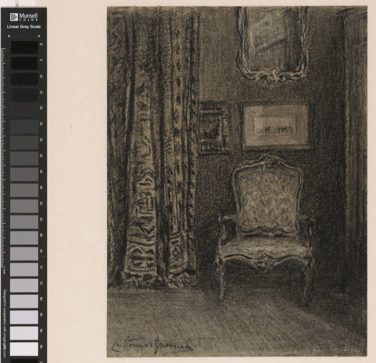 Kamerinterieur de Rue du Trône 190 te Brussel by Carel Nicolaas Storm van 