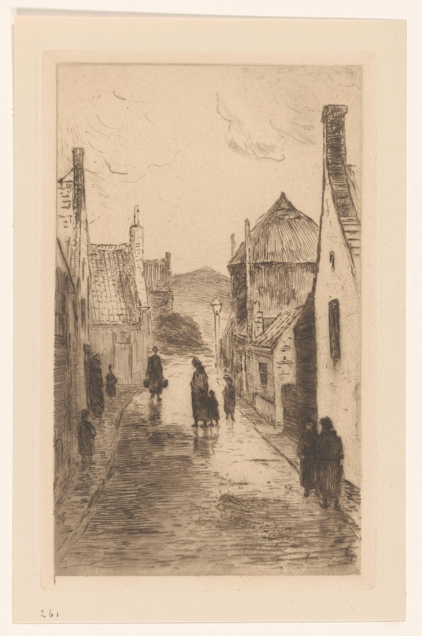 Katwijk'te sokak görünümü by Carel Nicolaas Storm van 