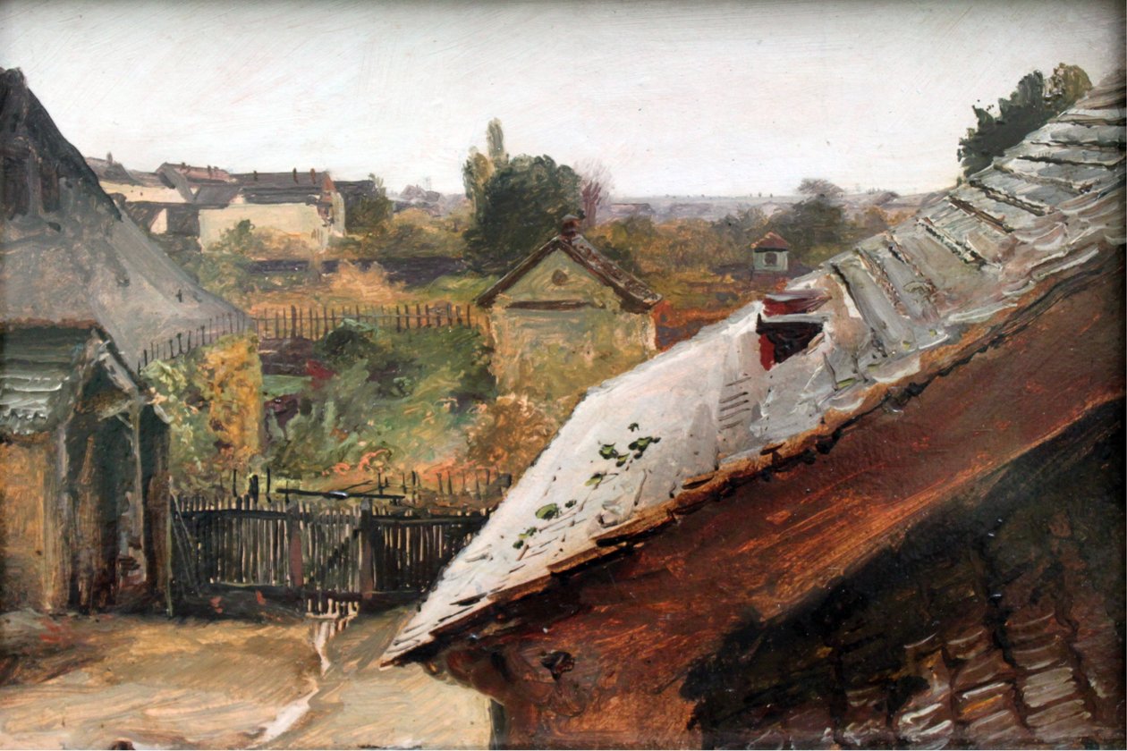 Çatılar ve Bahçeler Üzerinden Görünüm by Carl Blechen
