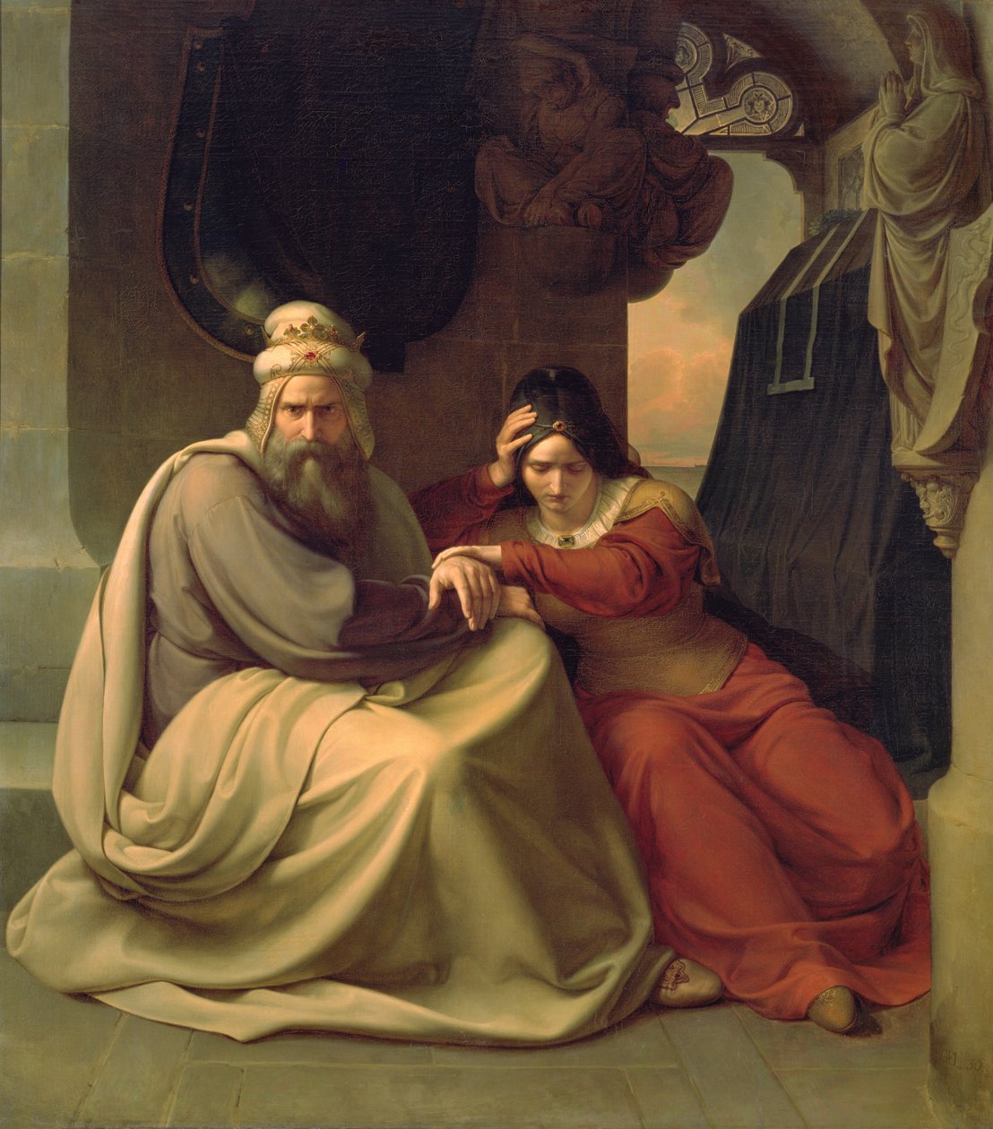 Kraliyet çifti, ölen kızları için yas tutuyor, 1830 by Carl Friedrich Lessing