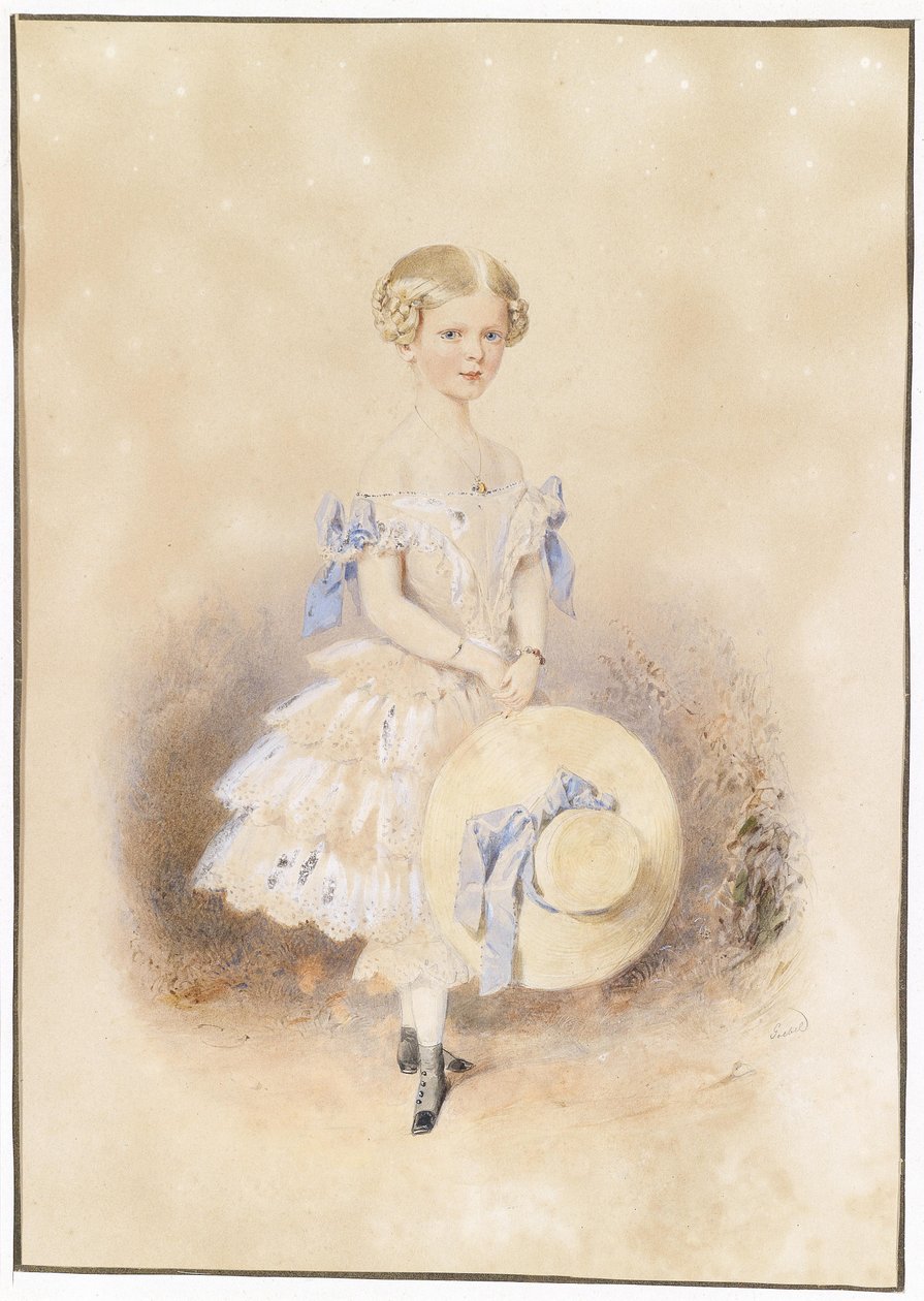 Bildnis eines Mädchens mit Strohhut by Carl Goebel