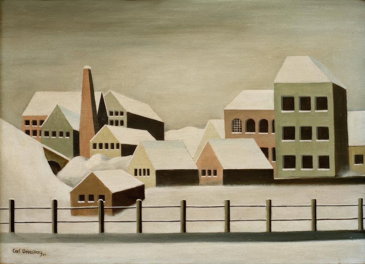 Karda fabrika manzarası by Carl Grossberg
