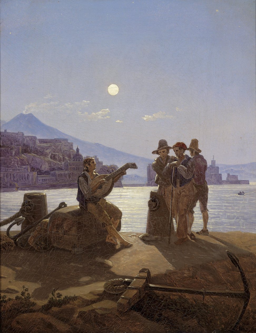 Italienische Fischer im Hafen von Neapel by Carl Gustav Carus
