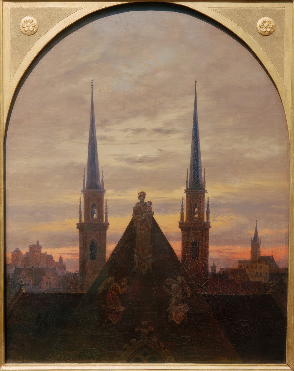 alacakaranlıkta şehir by Carl Gustav Carus