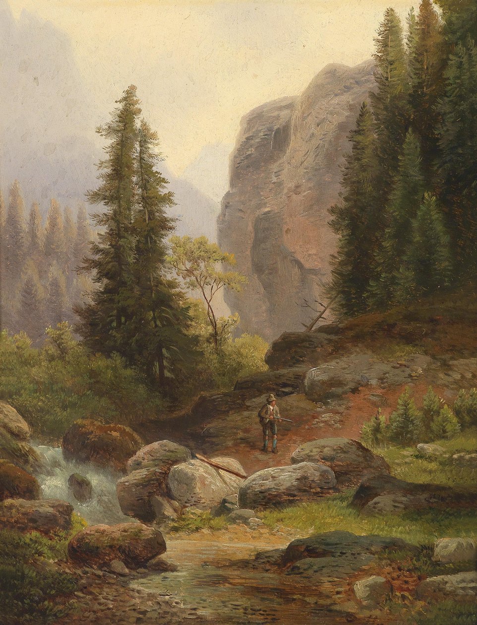 Yüksek dağlarda bir avcı by Carl Hasch