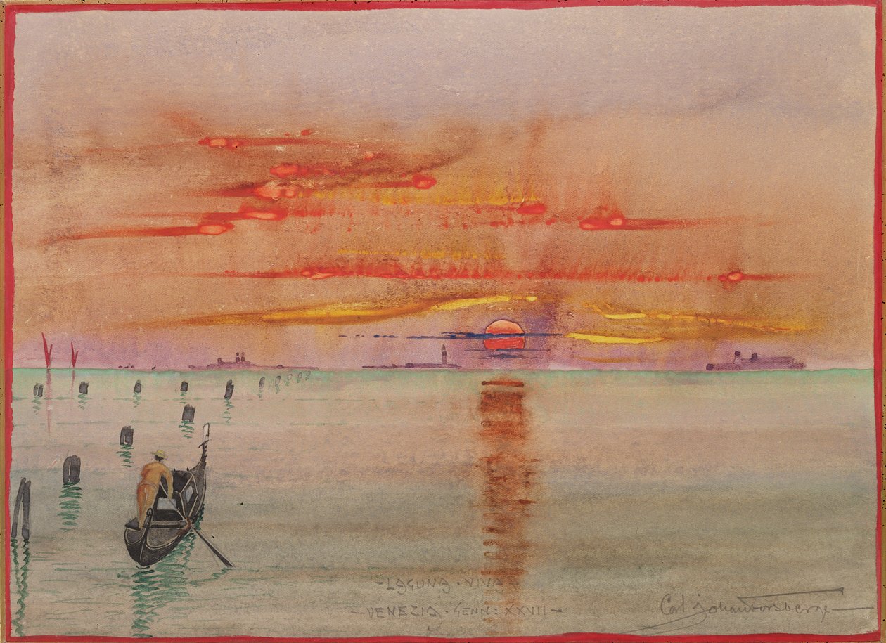 Viva Gölü, Venedik, 1927 (kağıt üzerinde wc) by Carl Johan Forsberg