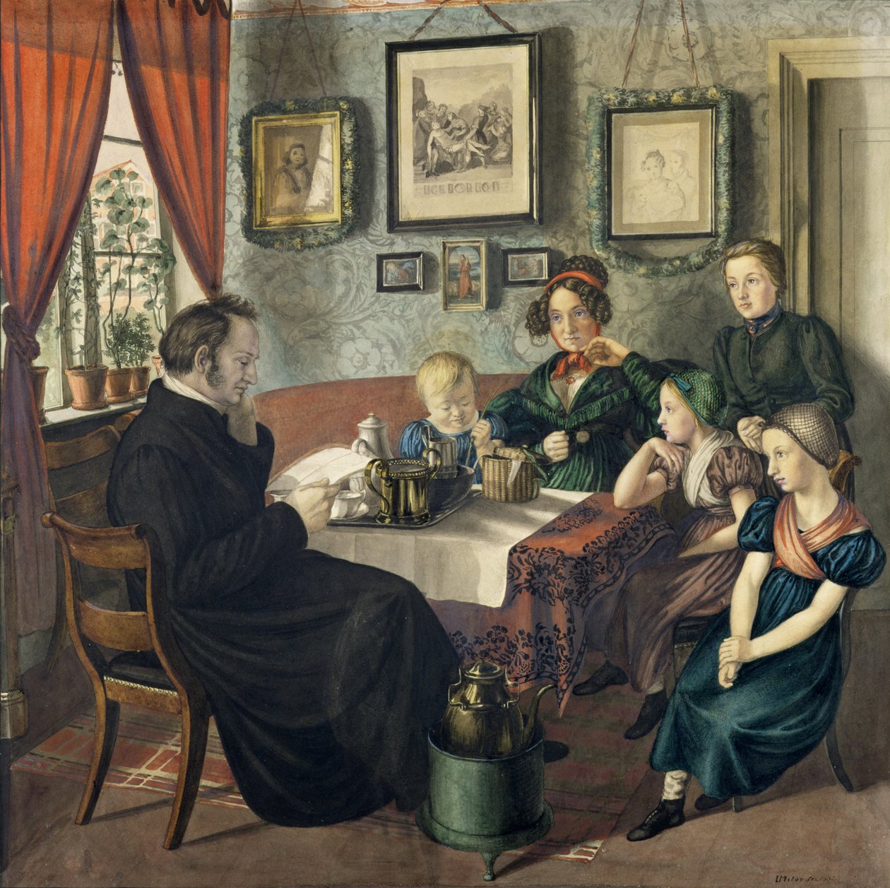 Papaz Johann Wilhelm Rautenberg ve Ailesi, 1833 by Carl Julius Milde