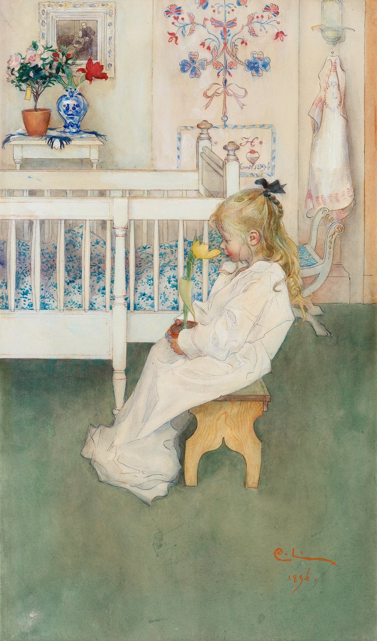 Sarı lale ile Lisbeth by Carl Larsson