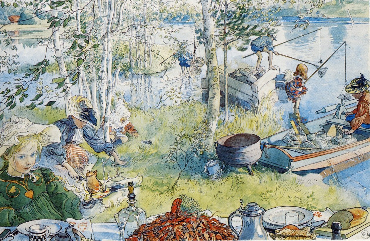 yengeç yakalamak by Carl Larsson