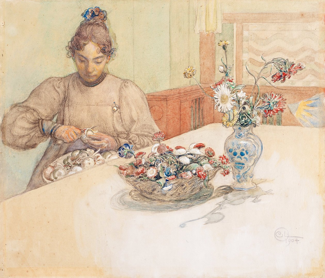 Karin Soyma Elmaları by Carl Larsson