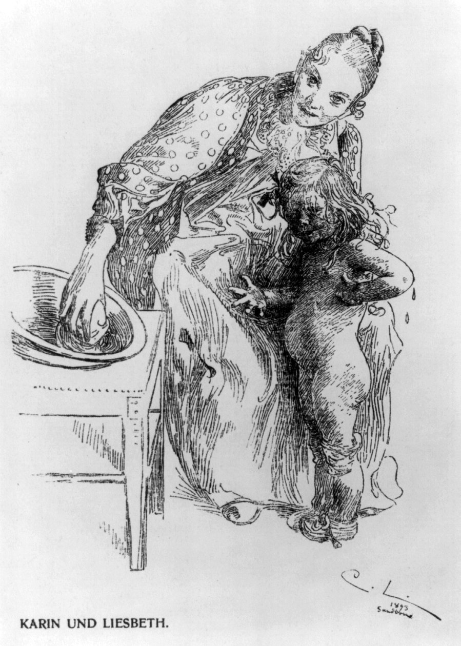 Karin ve Liesbeth by Carl Larsson