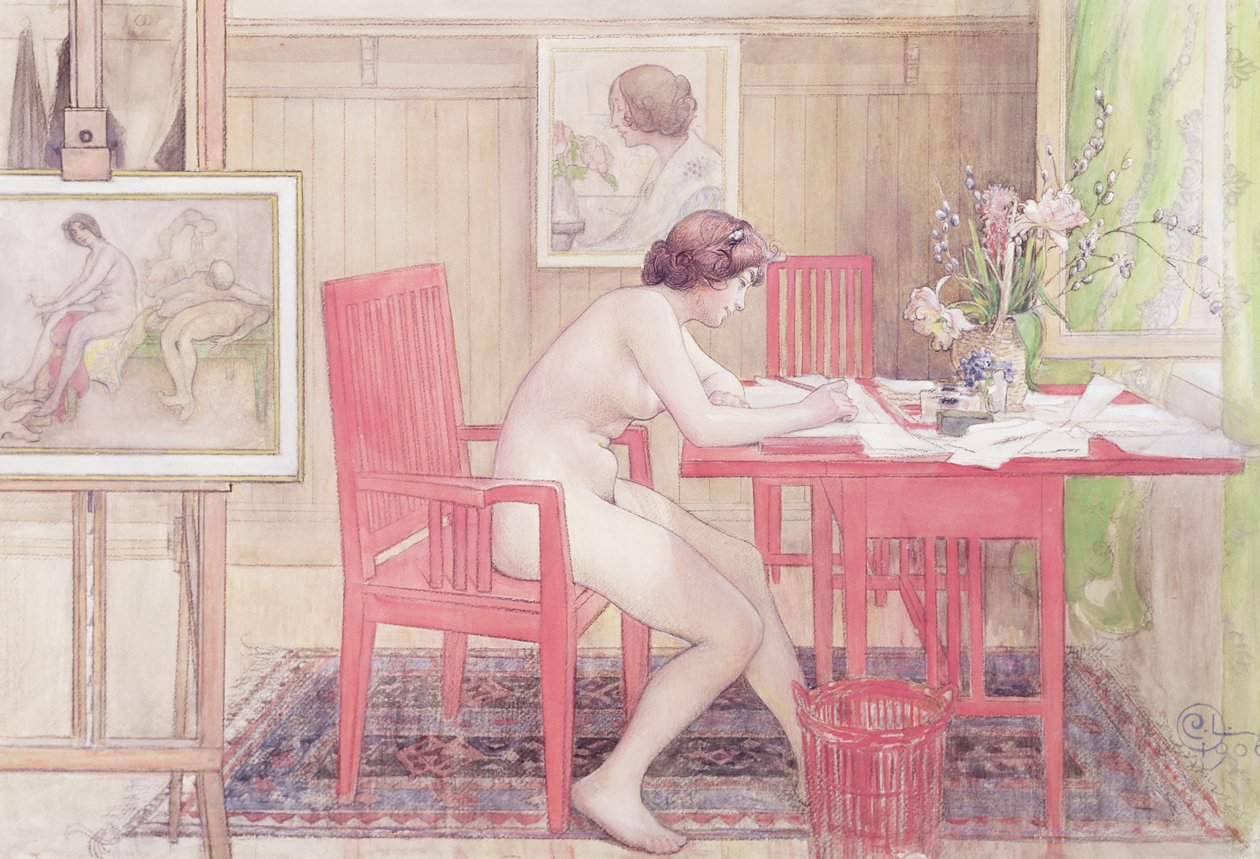 Model Yazma Kartpostalları, 1906 by Carl Larsson