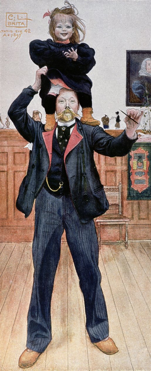 Sanatçının kızı Brita ile kendi portresi, 1899 by Carl Larsson