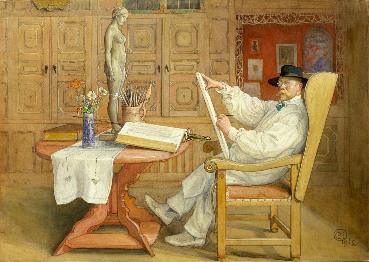 Otoportre (Yeni stüdyoda) by Carl Larsson