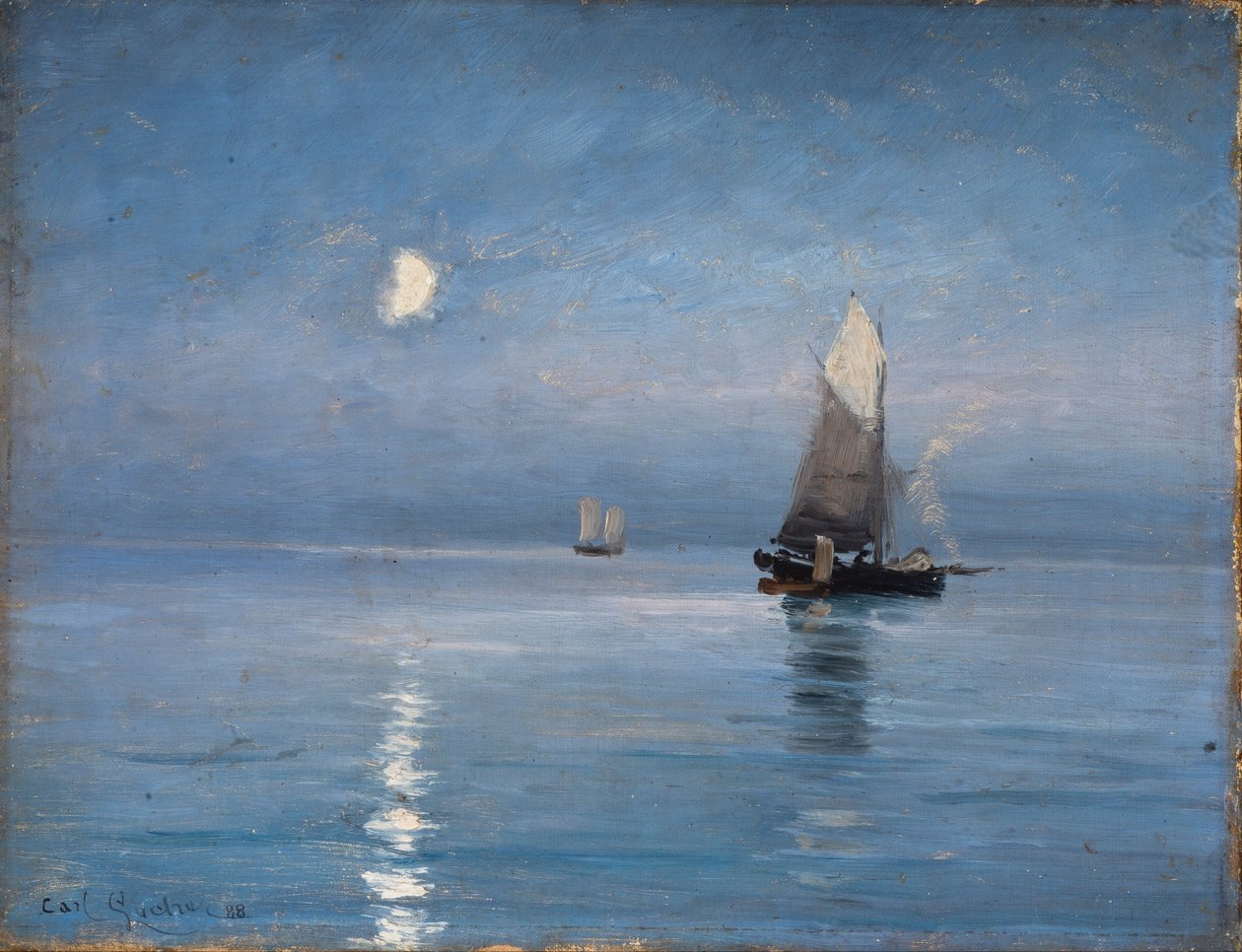 Mehtaplı gecede balıkçı kesiciler by Carl Ludvig Locher