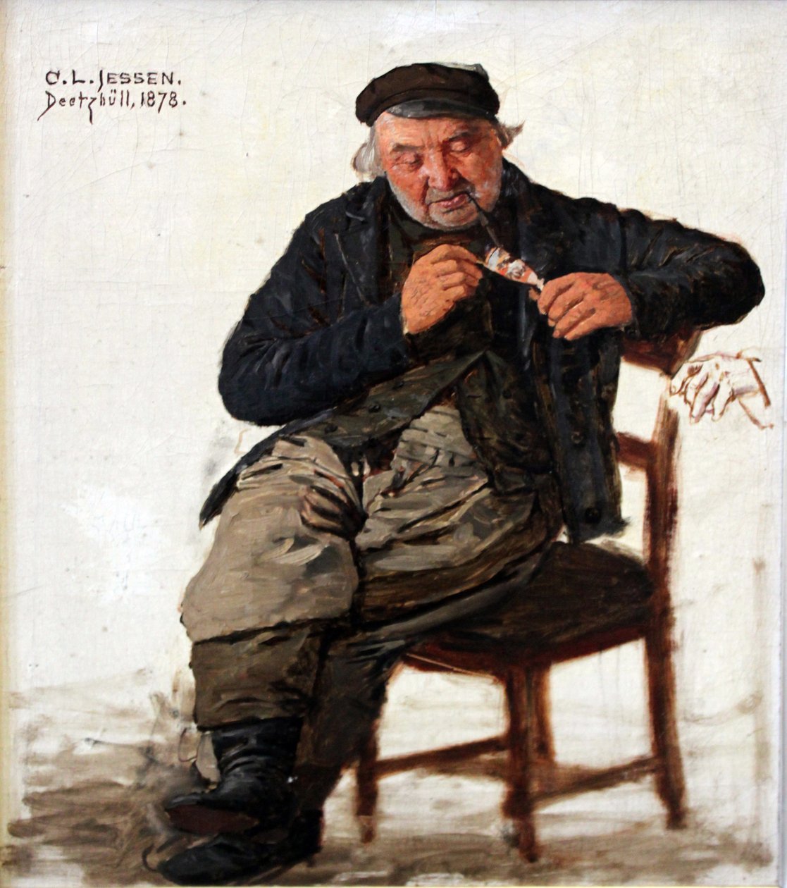 Borulu bir adamın portre çalışması by Carl Ludwig Jessen