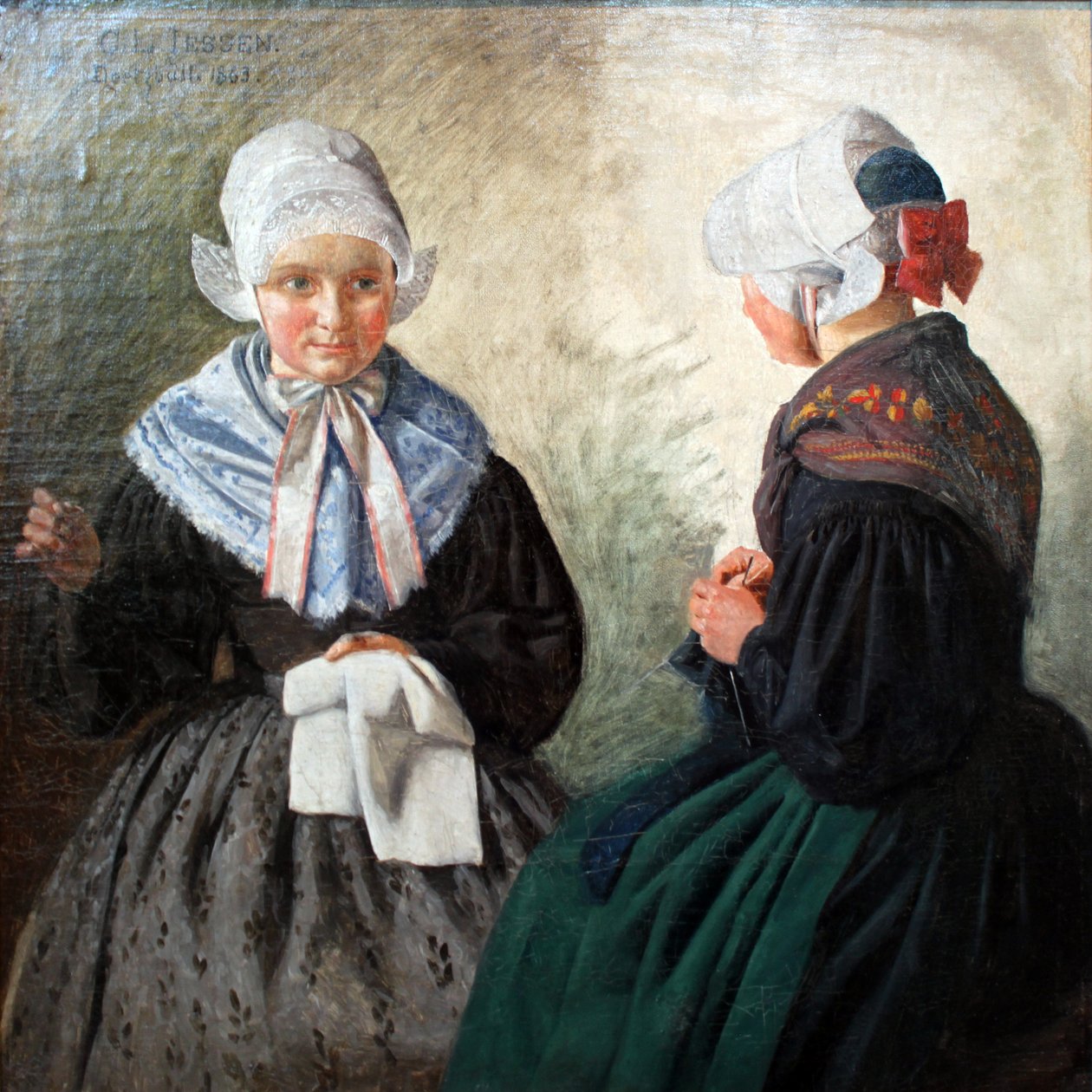 İki Frizyalı Köylü by Carl Ludwig Jessen