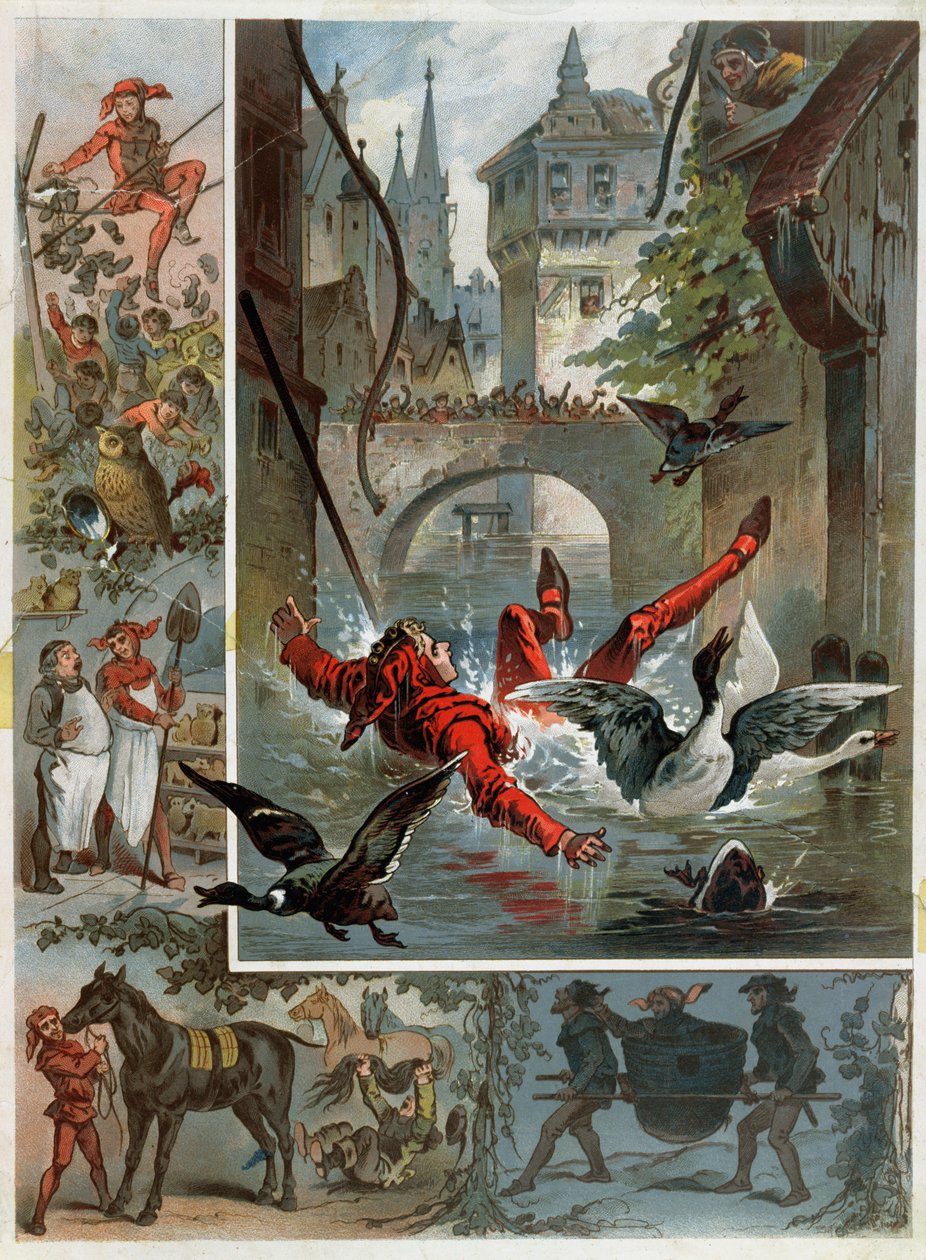 Till Eulenspiegel Hikayesi için İllüstrasyon Richard Strauss (1864-1949) c.1860-80 by Carl Offterdinger