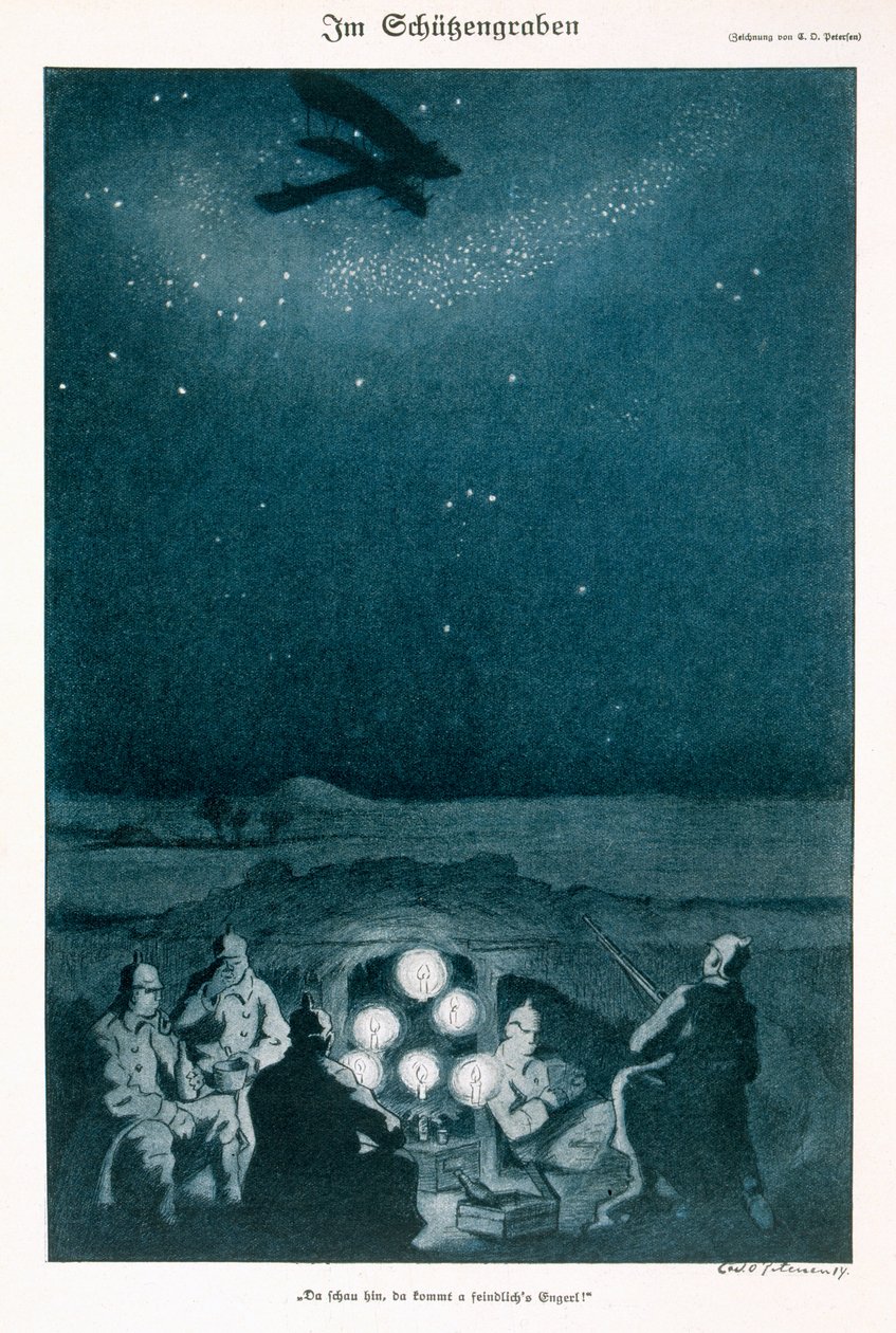 Siperlerde, bir Alman dergisinden illüstrasyon, Simplicissimus, c.1915 by Carl Olof Petersen