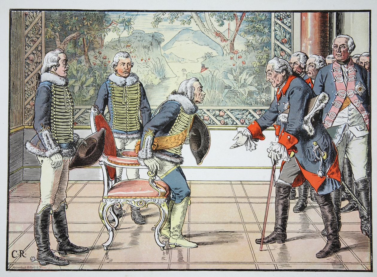 Büyük Frederick ve 85 yaşındaki Zieten, 1784 by Carl Röchling