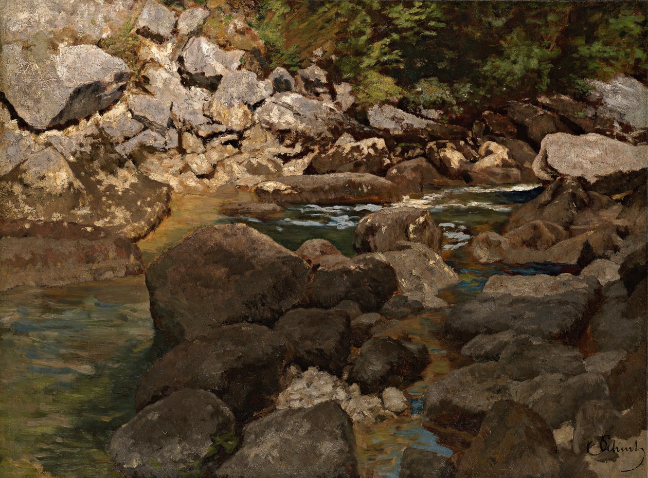 Kayalar ile Dağ Deresi by Carl Schuch