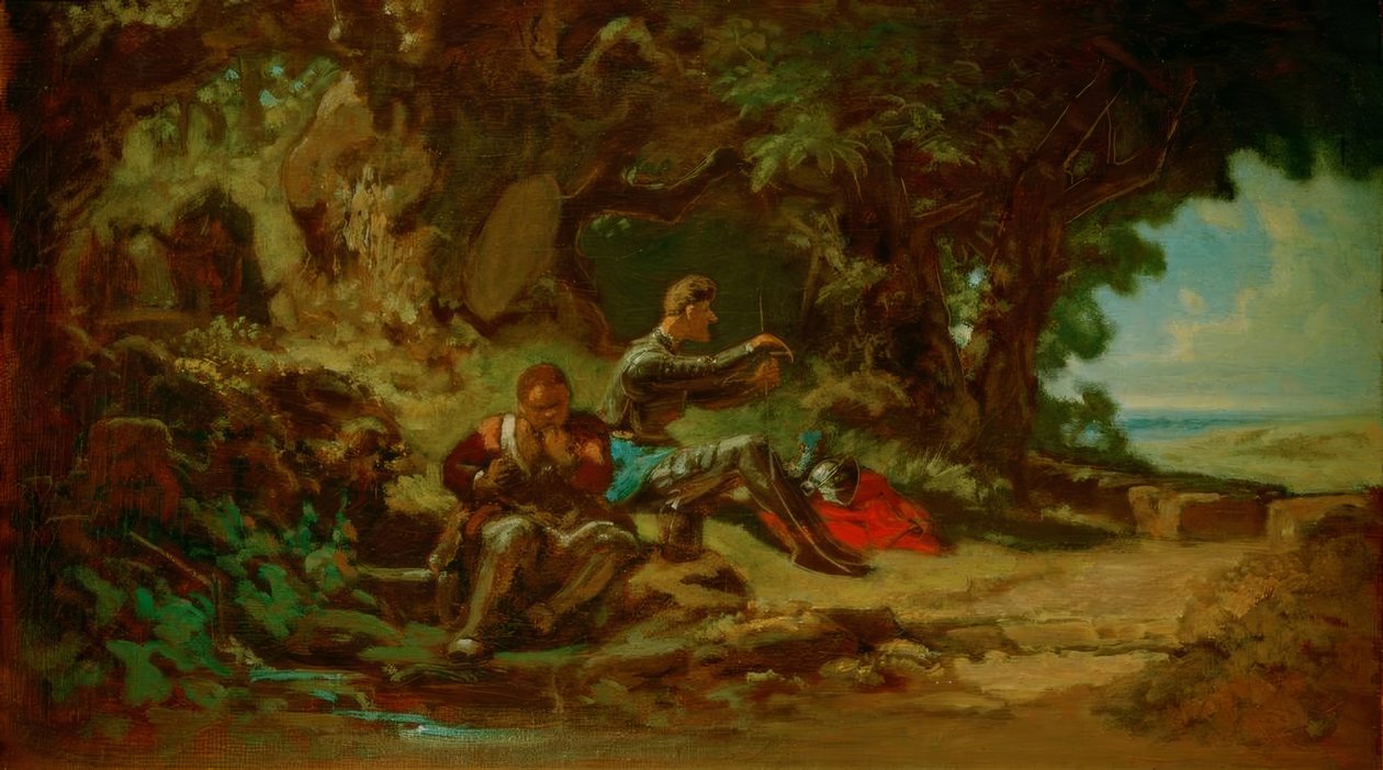 Don Kişot ve Sancho Panza, dinleniyor by Carl Spitzweg