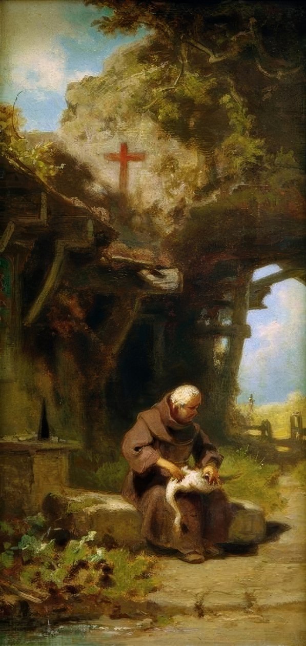 Bir kaz yolma münzevi by Carl Spitzweg