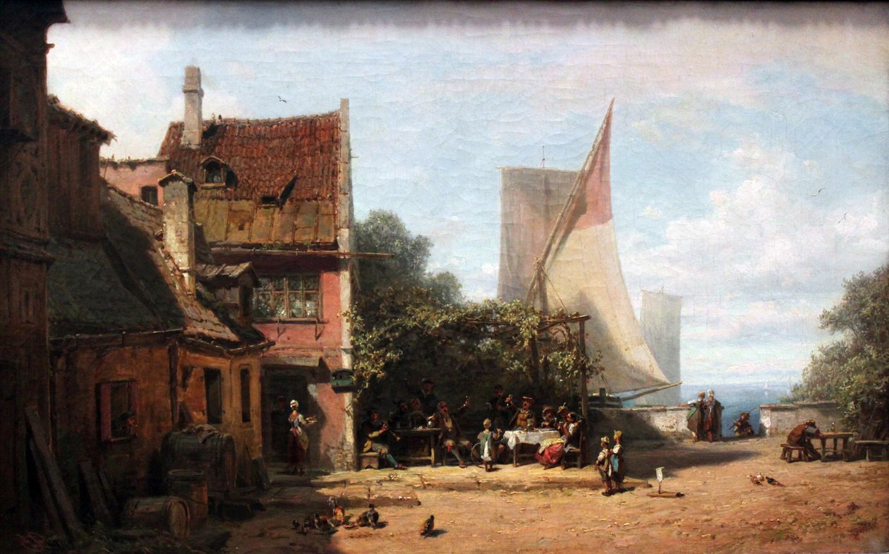 Starnberger See yakınındaki eski taverna by Carl Spitzweg