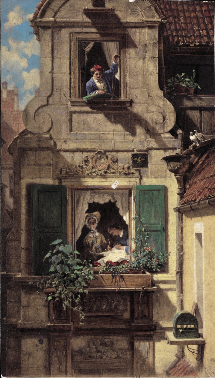 Yakalanan Aşk Mektubu, c.1855-60 by Carl Spitzweg