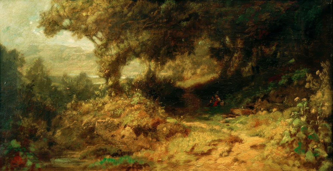 Orman manzarası (çeşmede dinlenen çocuklar) by Carl Spitzweg