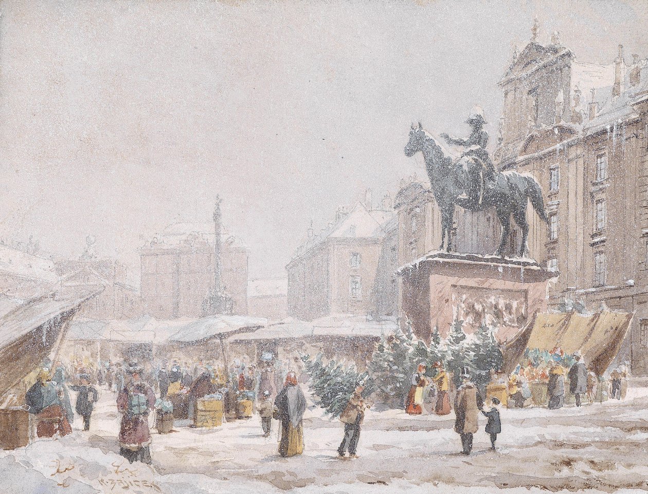 Christkindlmarkt Am Hof by Carl Wenzel Zajicek