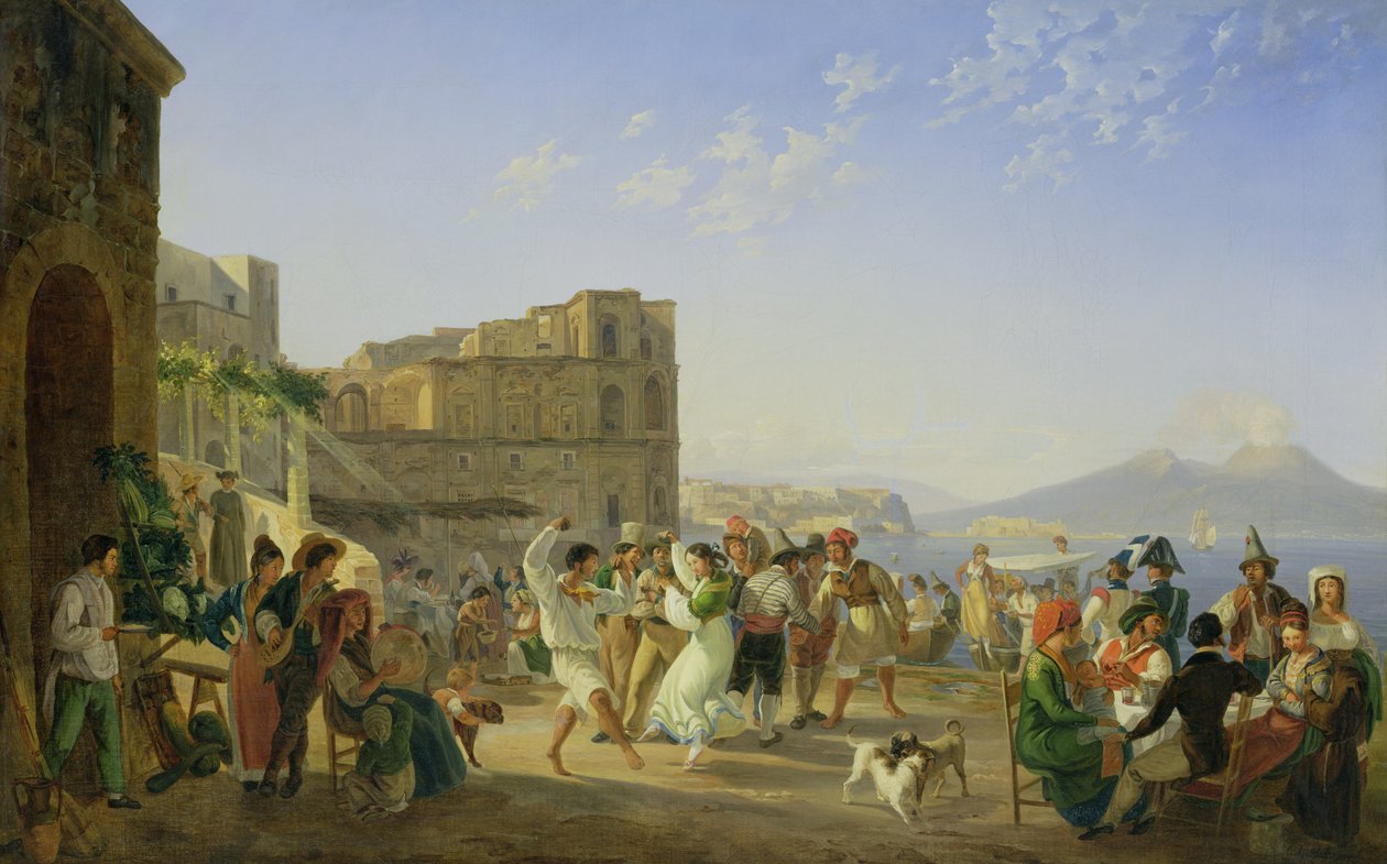 İtalyan Dansı, Napoli, 1836 by Carl Wilhelm Goetzloff