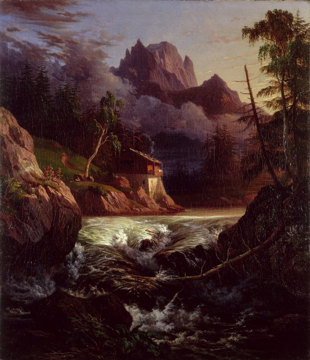Liebethal Bölgesinde Değirmen, 1820 by Carl Wilhelm Goetzloff