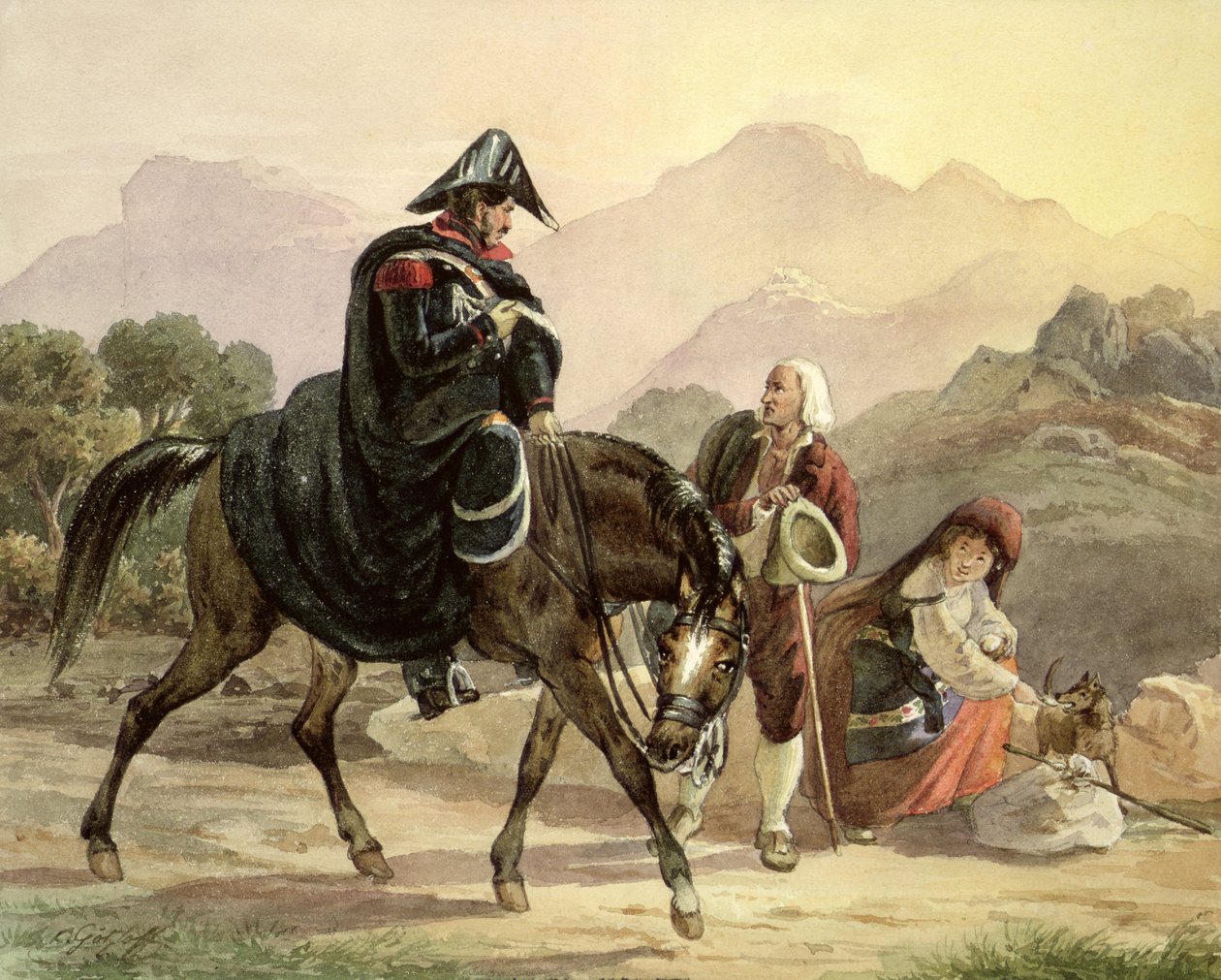 Kırsal Halk ile Atlı İtalyan Polisi, 1830 dolayları by Carl Wilhelm Goetzloff