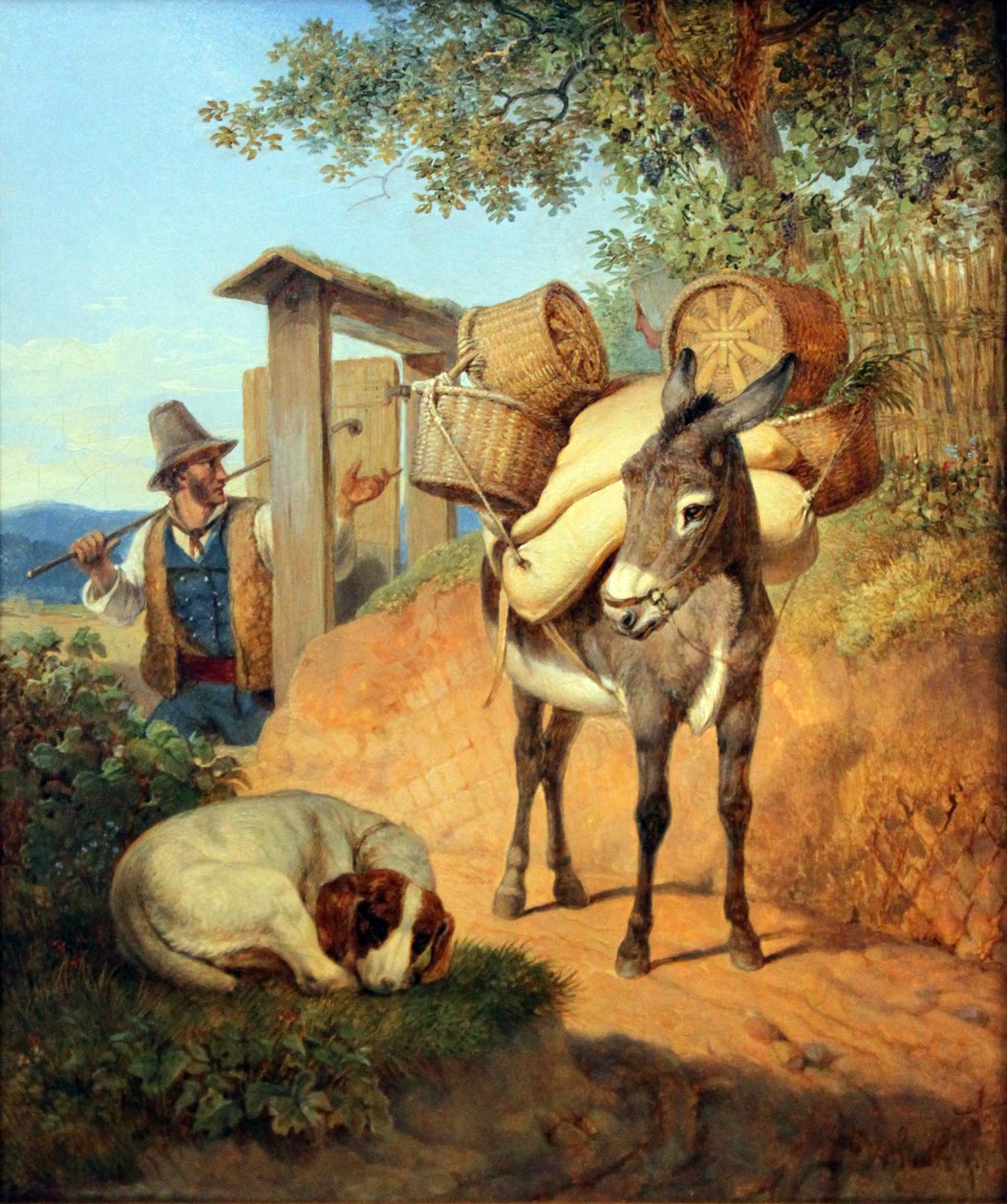 Eşek, köpek ve sürücü by Carl Wilhelm von Heideck