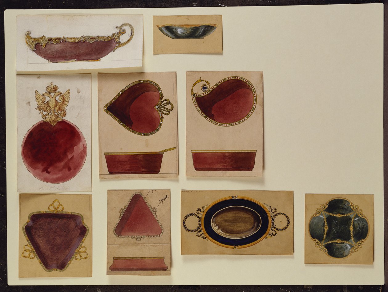 Yemek tasarımları koleksiyonu, Carl Faberge Evi (kağıt üzerine kalem ve sulu boya) by Carl Fabergé