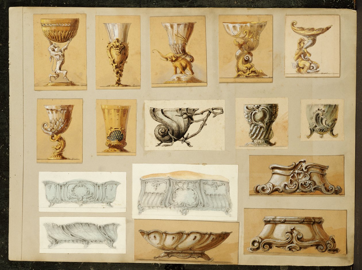 Tasarım seçimi, Carl Faberge Evi (kart üzerinde beyaz ve altın ile güçlendirilmiş kurşun kalem ve sulu boya) by Carl Fabergé