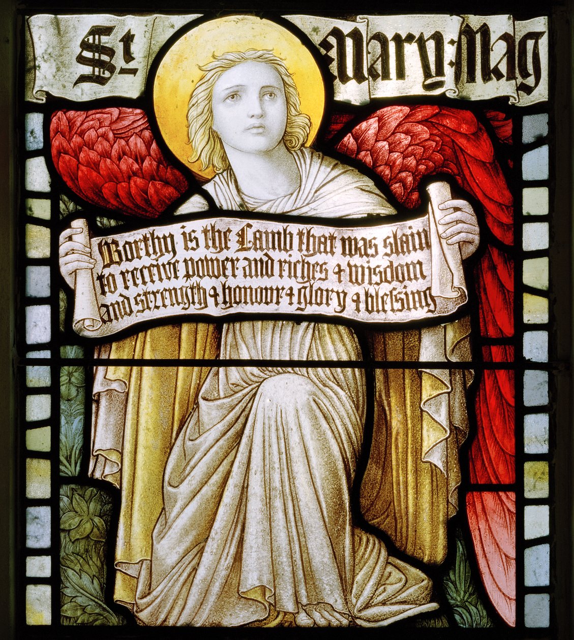Betws Bledrws, St Bledrws, Shrigley & Hunt (1873-1982), Carl Almquist, Parşömenli Melek, 1886 by Carl Almquist
