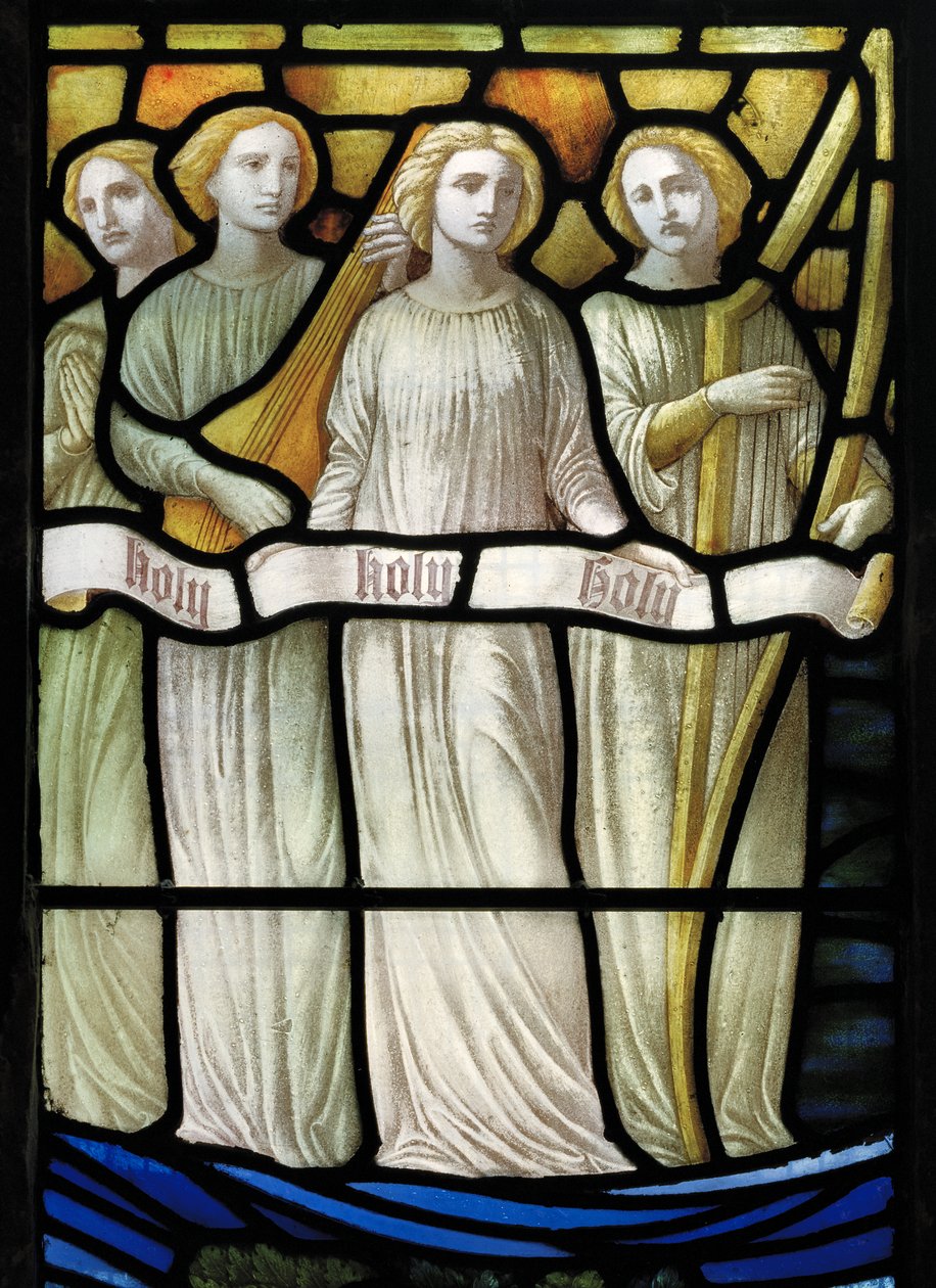 Grappenhall, St Wilfrids, Shrigley & Hunt (1873-1982), Carl Almquist, Kuzuya Tapınma, Melek Müzisyenler, 1886 by Carl Almquist