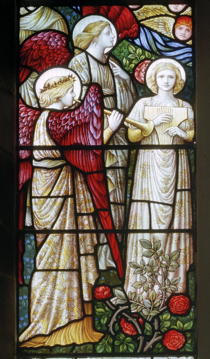 Llantysilio, St Tysilio, Shrigley & Hunt (1873-1982), Carl Almquist, Angel Musicians, 1890 by Carl Almquist
