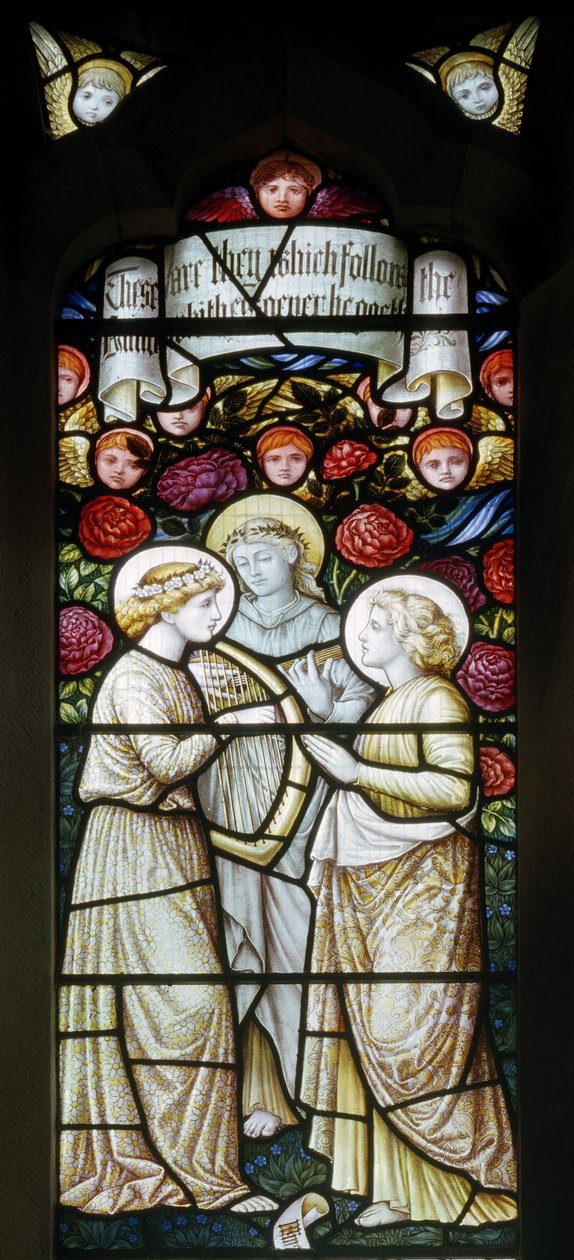 Llantysilio, St Tysilio, Shrigley & Hunt (1873-1982), Carl Almquist, Angel Musicians, 1890 by Carl Almquist