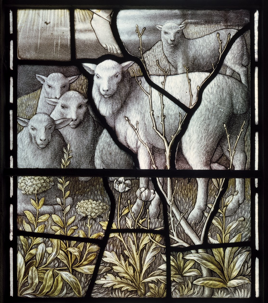 Over Wyresdale, Christ Church, Shrigley & Hunt (1873-1982), Carl Almquist, The Shepherds Church, Shepherd, Sheep, 18 by Carl Almquist