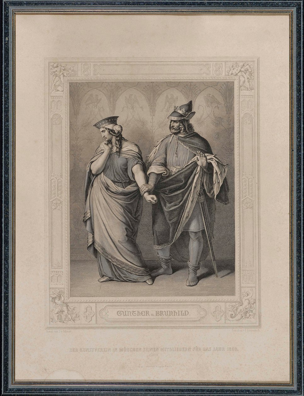 Nibelungenlied. Gunther ve Brunhild, 1860. by Carl Arnold Gonzenbach