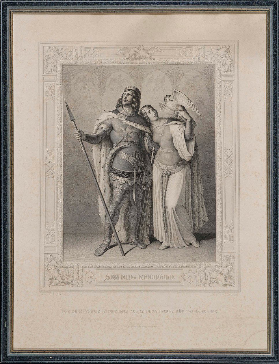 Nibelungenlied. Siegfried ve Kriemhild, 1860. by Carl Arnold Gonzenbach