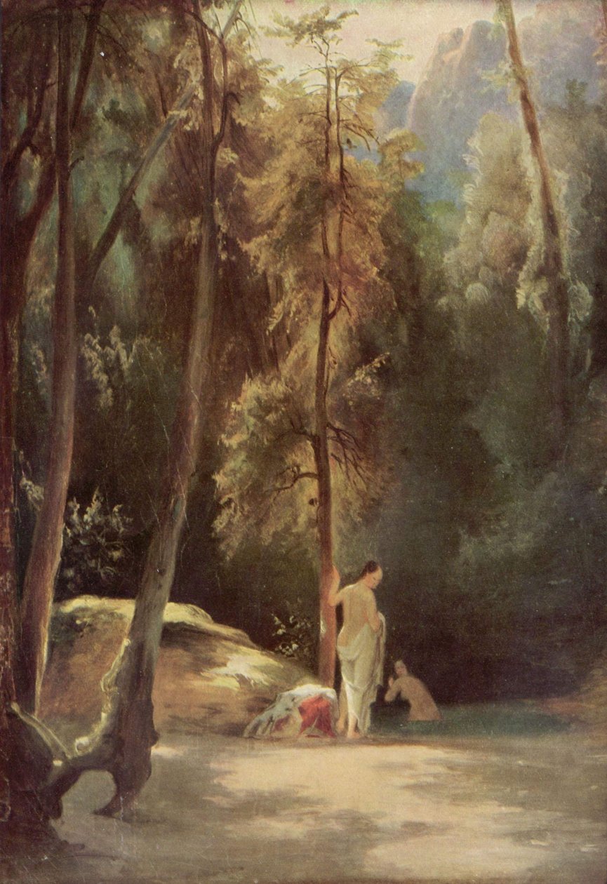 Terni parkında yıkananlar (Ormanda yıkanan kadınlar) by Carl Blechen